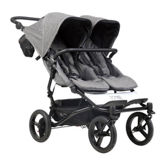 Mountain Buggy Duet - Luxury Collection Bundle (Herringbone) - quarter view, showing the double buggy