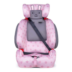 Cosatto Judo Group 123 ISOFIX Car Seat (Bunny Buddy) - front view, shown here without the 5-point harness and using a 3-point car seat belt