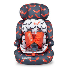 Cosatto Zoomi 123 Car Seat - Charcoal Mister Fox - with reversible seat liner