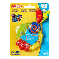 Nuby Wacky Teething Ring (Multi-Coloured) - shown here in its packaging
