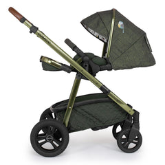 Cosatto Wow Continental Pushchair (Bureau) - side view, shown here in parent-facing mode with the seat fully reclined and the leg rest raised