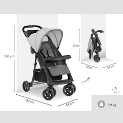 Hauck Shopper Neo II (Grey) - showing the stroller`s dimensions