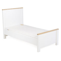 CuddleCo Aylesbury Cot Bed (White & Ash) - shown here as the junior bed (mattress not included, available separately)