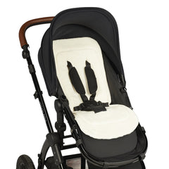 Ickle Bubba Padded Faux Fur Seat Liner (Cream) - showing the liner fitted to a stroller (stroller not included, available separately)