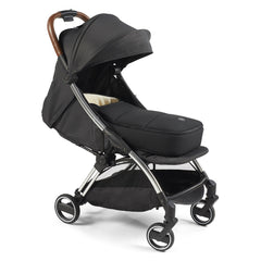 Ickle Bubba Newborn Cocoon (Black) - lifestyle image, showing the cocoon in use with a pushchair (pushchair not included, available separately)