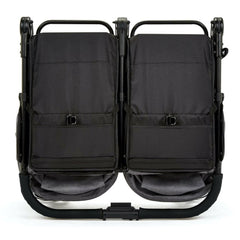 Ickle Bubba VENUS Double Stroller - Prime Bundle (Black/Space Grey/Black) - showing the stroller folded