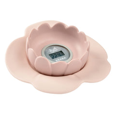 BEABA Lotus Bath and Room Thermometer (Old Pink) - showing the thermometer`s 3 digit display