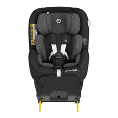 Maxi-Cosi Mica Pro Eco i-Size Car Seat (Authentic Black) - front view, showing the car seat in rear-facing mode with its baby hugg inlay