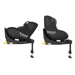 Maxi-Cosi Mica Pro Eco i-Size Car Seat (Authentic Black) - side view, showing the car seat in both rear-facing and forward-facing modes
