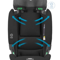 Maxi-Cosi Titan Pro i-Size Car Seat (Authentic Black) - showing how the seat`s ClimaFlow techology allows the seat to breathe keeping your little one at the right temperature