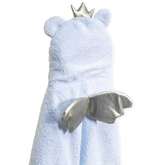 Clair de Lune Little Bear Hooded Baby Blanket (Blue) - showing the reverse of the blanket with its wings