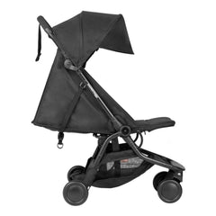 Mountain Buggy Nano V3 Pushchair (Black - 2020+) - side view, shown here with seat fully reclined