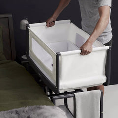 SnuzPod⁴ Bedside Crib 3-in-1 (Slate) - showing the bassinet being removed from its stand
