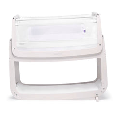 SnuzPod⁴ Bedside Crib 3-in-1 (Rose White) - showing the crib`s incline feature designed to reduce reflux symptoms
