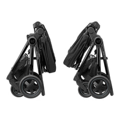Maxi-Cosi Adorra2 Luxe Travel System Bundle (Twillic Black) - showing how the pushchair can be folded in either mode