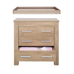 BabyStyle Bordeaux Nursery Furniture Set (Oak) - showing the chest of drawers with its removable changing top (clothes and bedding not included)