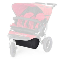 Out N About Nipper Double Storage Basket (Black) - showing the position of the basket when it is fitted to the double pushchair (pushchair not included)