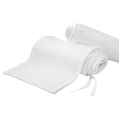 Breathable Baby Mesh Liner - 4 Sided (White) - showing the tie straps which attach the liners to a cot