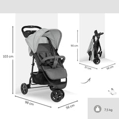 Hauck Citi Neo 3 (Grey) - showing the stroller`s dimensions