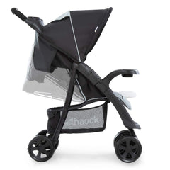 Hauck Shopper Neo II (Caviar Silver) - showing the stroller`s adjustable back and leg rests