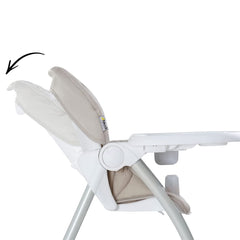Hauck Sit N Fold Highchair (Beige) - showing the highchair`s adjustable back rest