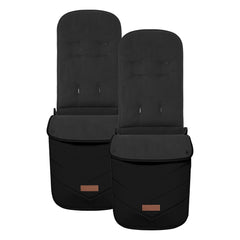 Ickle Bubba VIRGO Growing Family - Travel System - Black - showing the included footmuffs