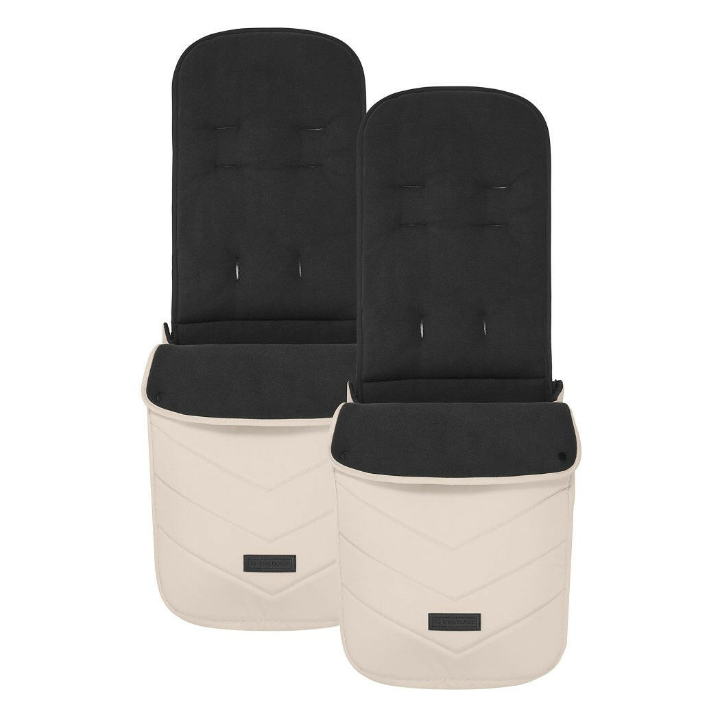 Ickle Bubba VIRGO Growing Family - Travel System - Stone - showing the included footmuffs