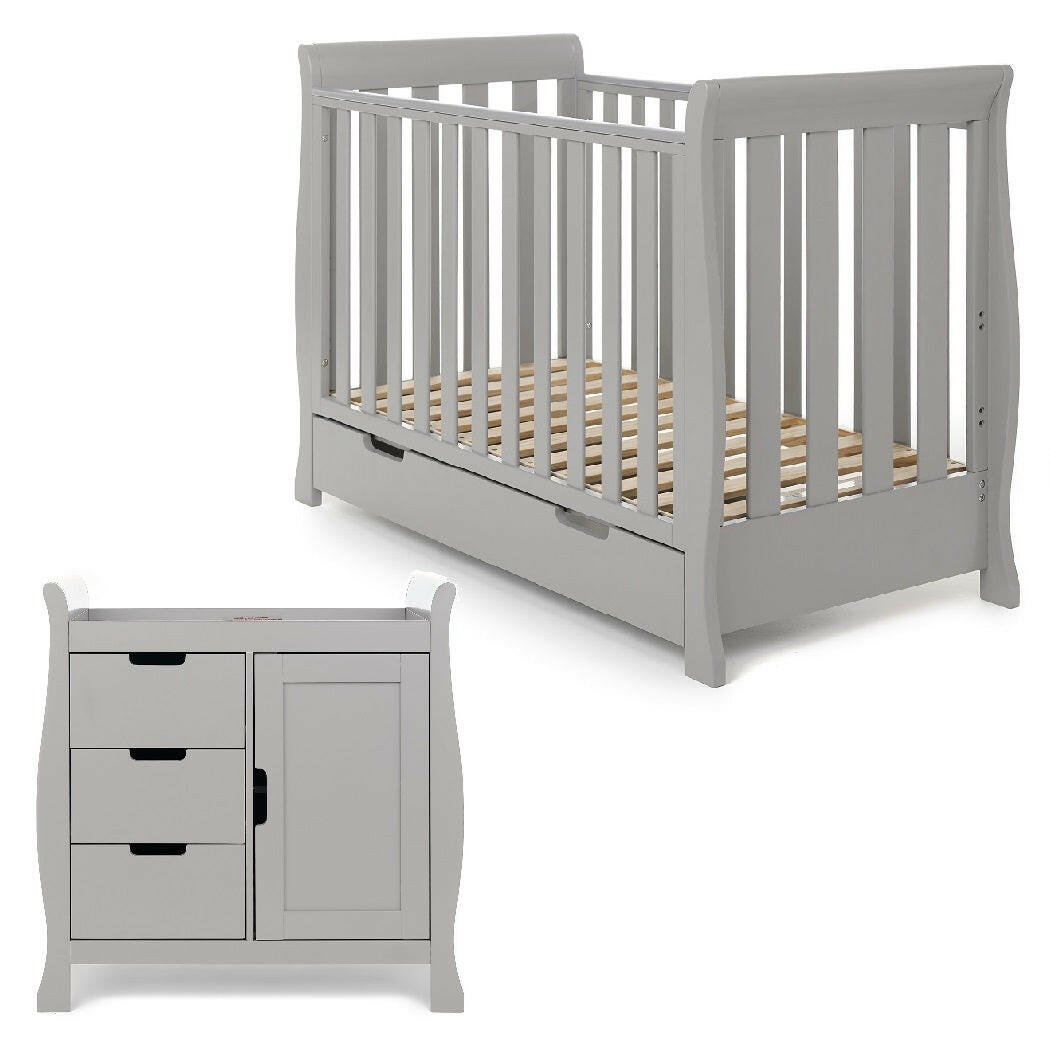 Obaby Stamford Mini Sleigh 2 Piece Room Set Warm Grey