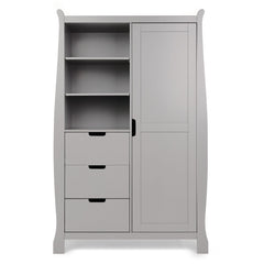 Obaby Stamford Mini Sleigh 3 Piece Room Set (Warm Grey) - showing the double wardrobe