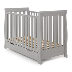 Obaby Stamford Mini Sleigh 2 Piece Room Set (Warm Grey) - shown here as the cot bed