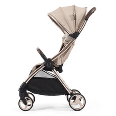 eggZ Stroller (Feather) - side view, showing the stroller with its hood extended