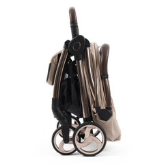 eggZ Stroller (Feather) - side view, showing the stroller folded and freestanding