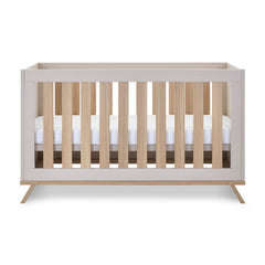 Obaby Thea Cot Bed - Latte - mattress base at middle level