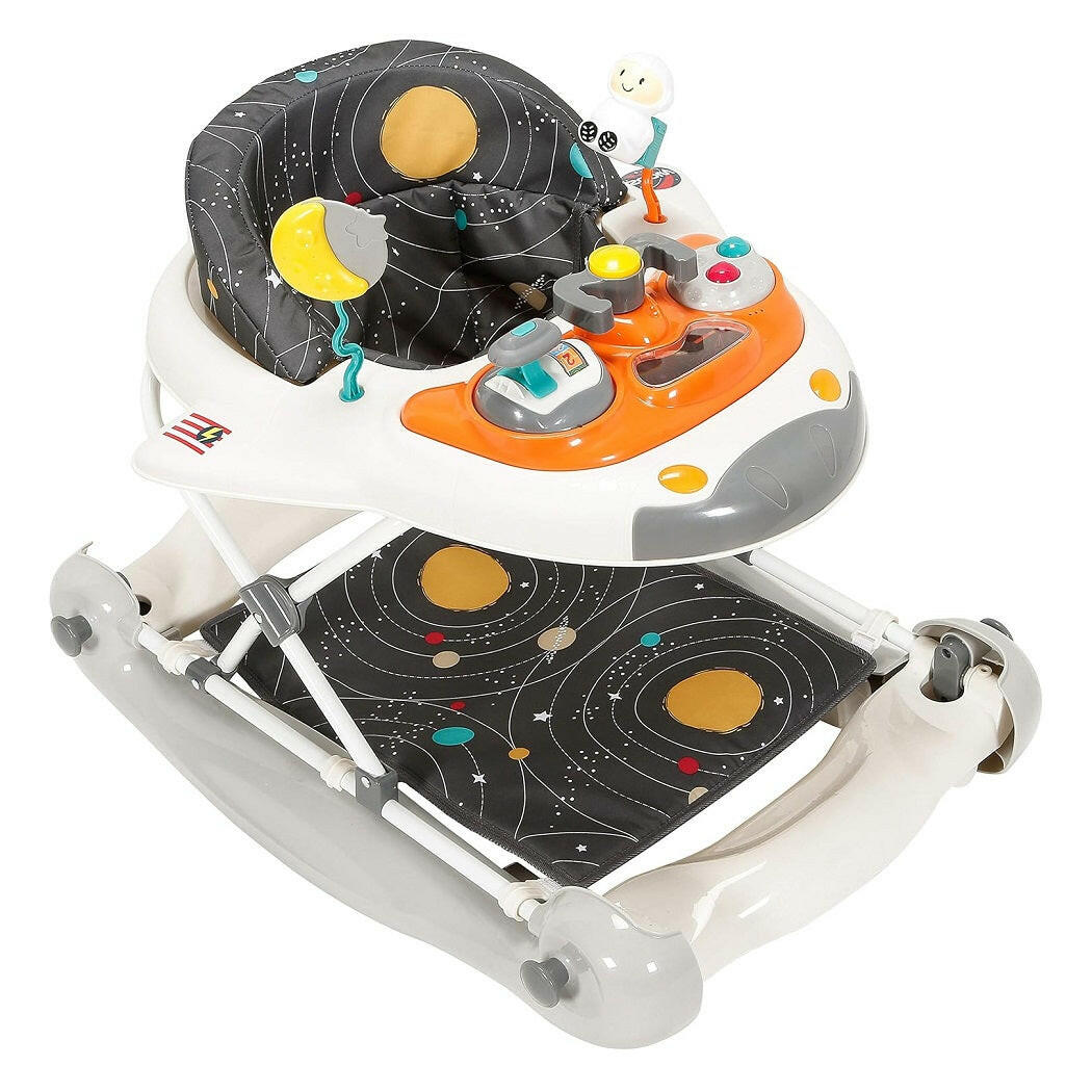 MyChild Space Shuttle 2-in-1 Walker/Rocker - Cosmic Grey - front view
