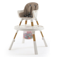 BabyStyle Oyster 4-in-1 Highchair (Mink) - shown here as the highchair without its food tray and showing the safety harness
