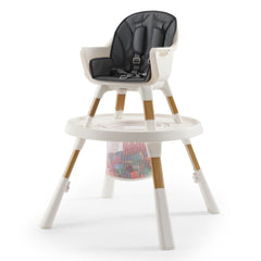 BabyStyle Oyster 4-in-1 Highchair (Moon) - shown here as the highchair without its food tray and showing the safety harness