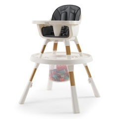 BabyStyle Oyster 4-in-1 Highchair (Moon) - shown here as the highchair with its basket filled with toys (toys not included)