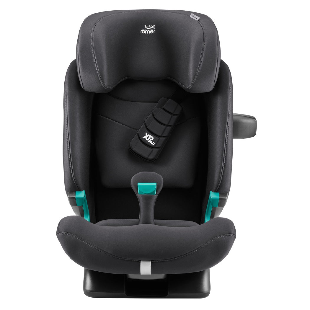 Britax Advansafix PRO i-Size Car Seat - Classic Deep Grey - front view with XP-Pad and SecureGuard