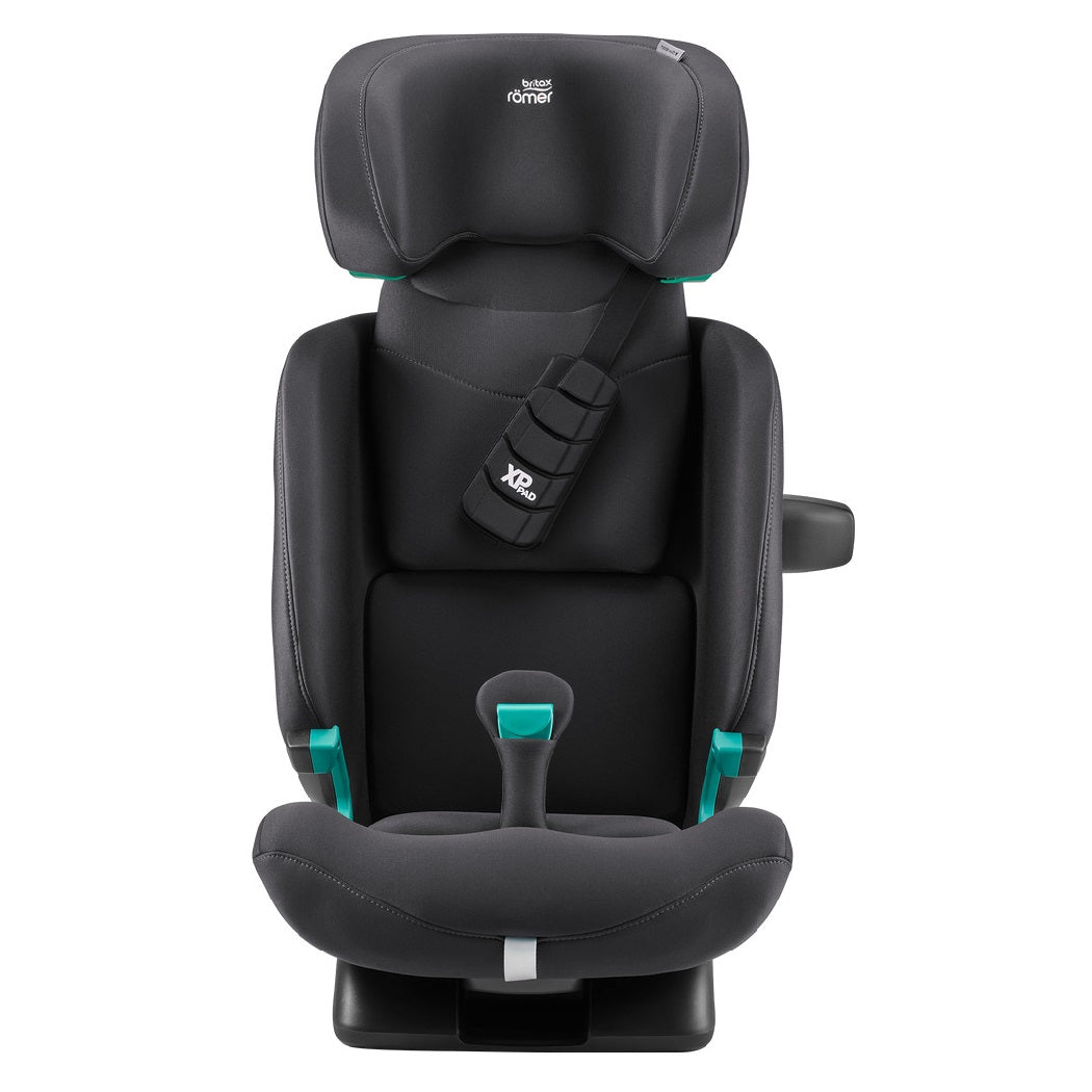 Britax Advansafix PRO i-Size Car Seat - Classic Deep Grey - front view with headrest fully raised