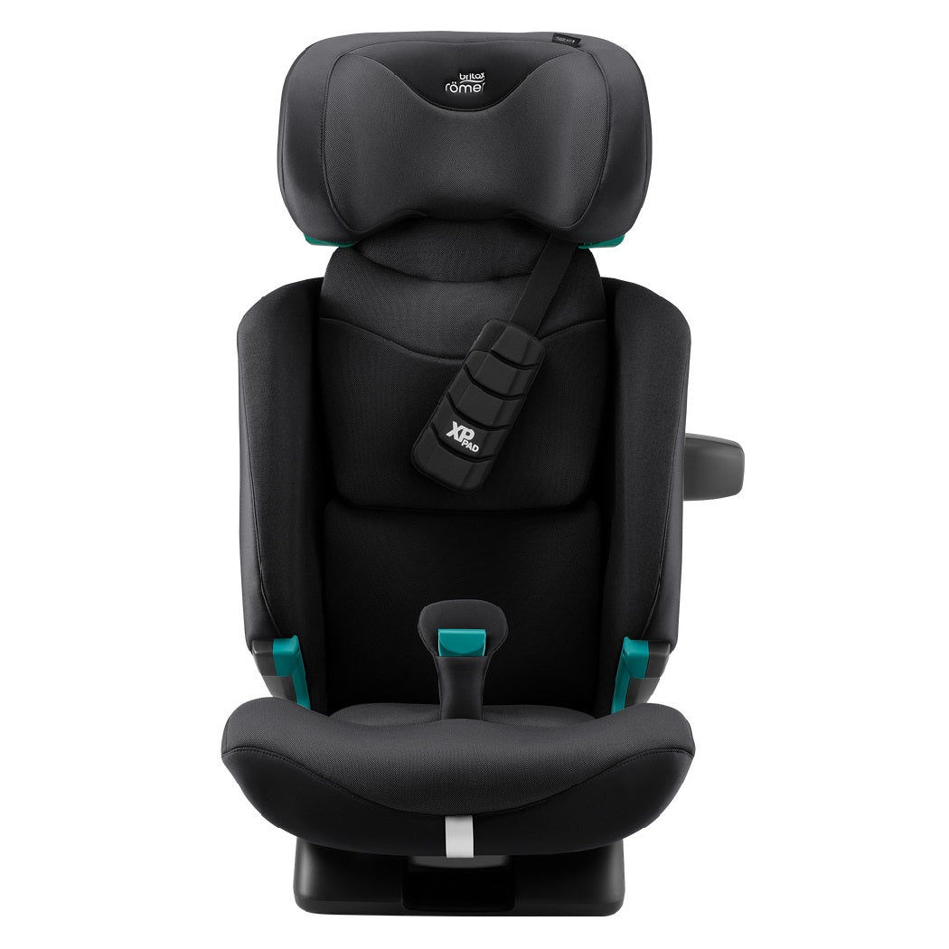 Britax Advansafix PRO i-Size Car Seat - Style Carbon Black - front view with headrest fully raised