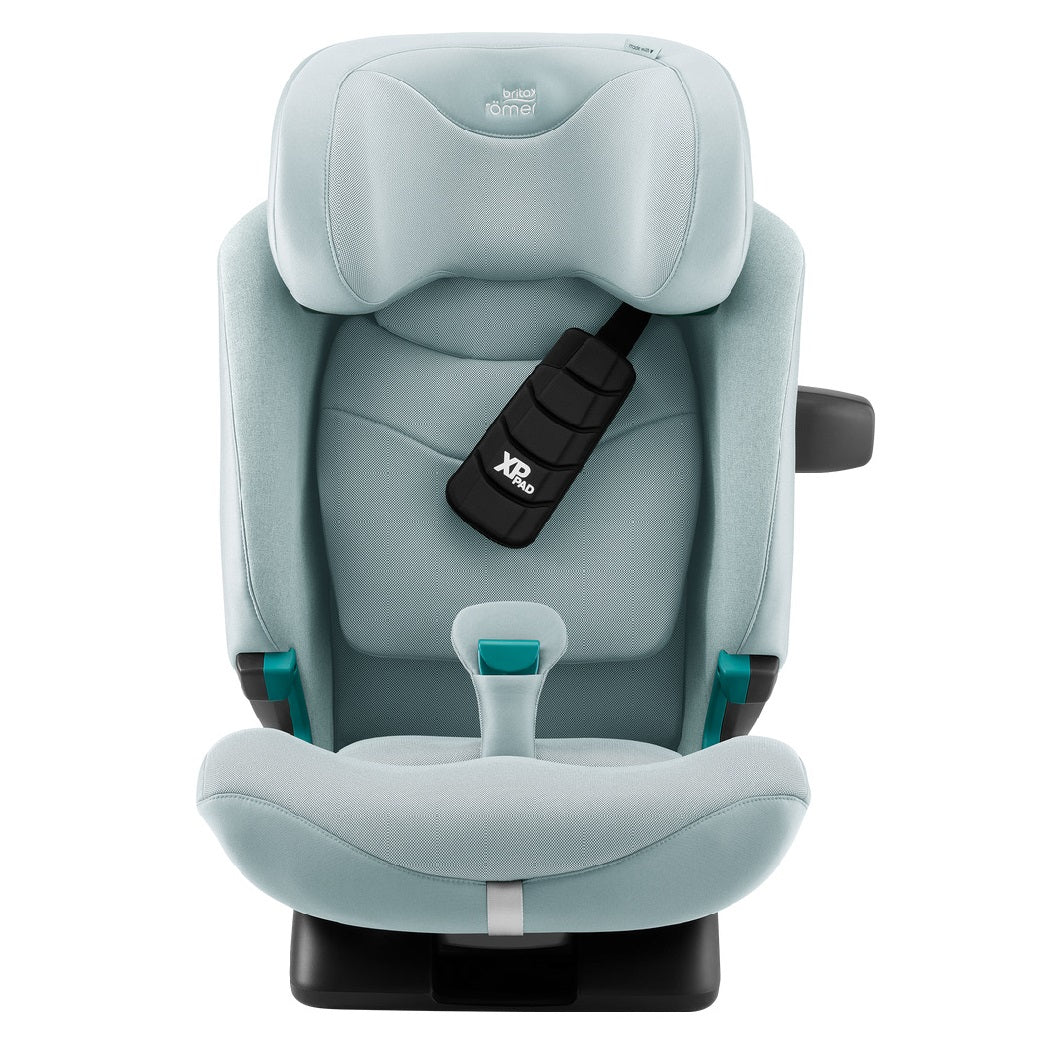 Britax Advansafix PRO i-Size Car Seat - Style Harbor Blue - front view with XP-Pad and SecureGuard