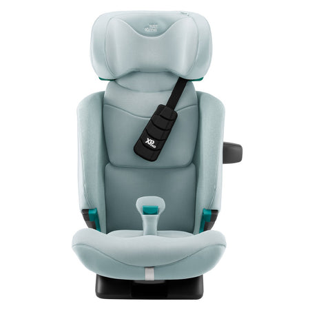 Britax Advansafix PRO i-Size Car Seat - Style Harbor Blue - front view with headrest fully raised