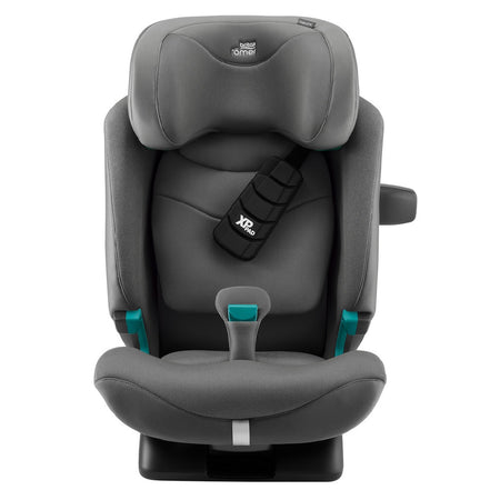 Britax Advansafix PRO i-Size Car Seat - Style Mineral Grey - front view with XP-Pad and SecureGuard