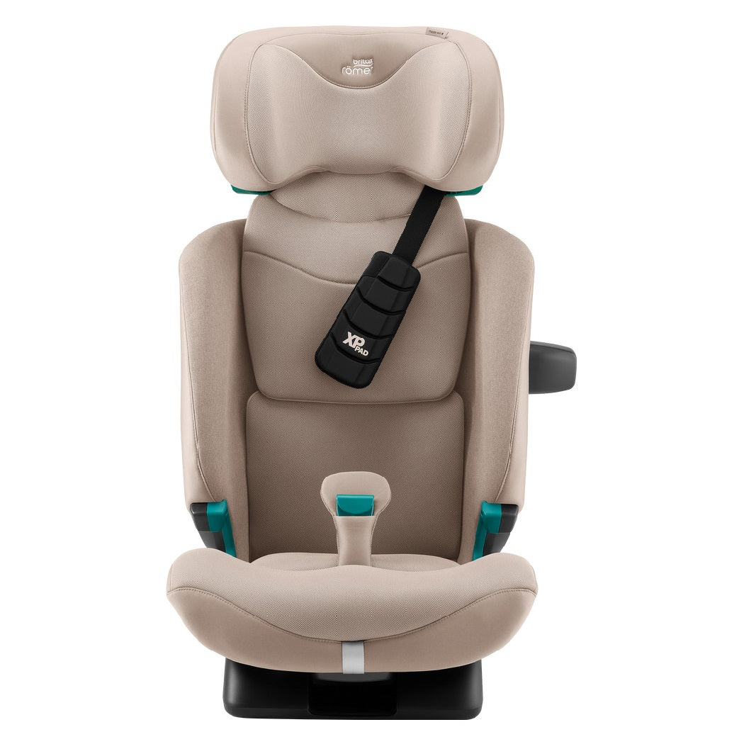 Britax Advansafix PRO i-Size Car Seat - Style Teak - front view with headrest fully raised