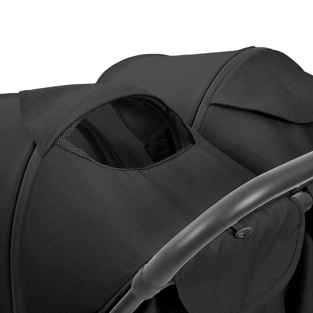 Ickle Bubba Aries Double Auto-Fold Stroller - Graphite Grey - mesh ventilation panel