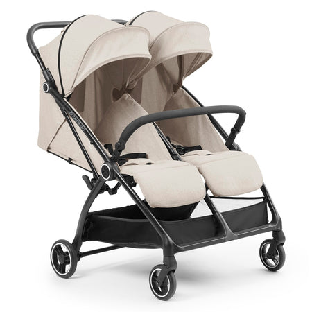 Ickle Bubba Aries Double Auto-Fold Stroller - Stone