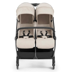 Ickle Bubba Aries Double Auto-Fold Stroller - Stone - front view