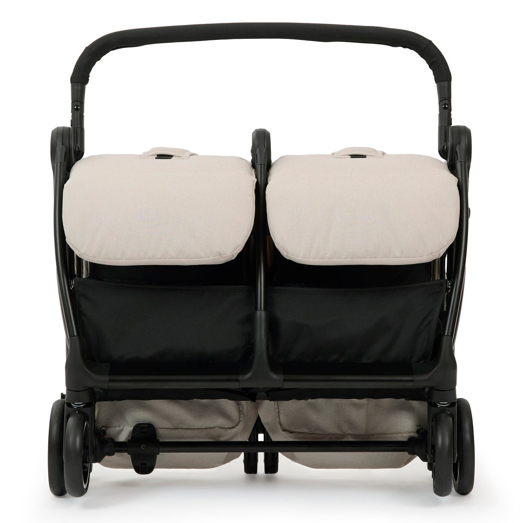 Ickle Bubba Aries Double Auto-Fold Stroller - Stone - shown folded