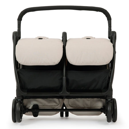 Ickle Bubba Aries Double Auto-Fold Stroller - Stone - shown folded