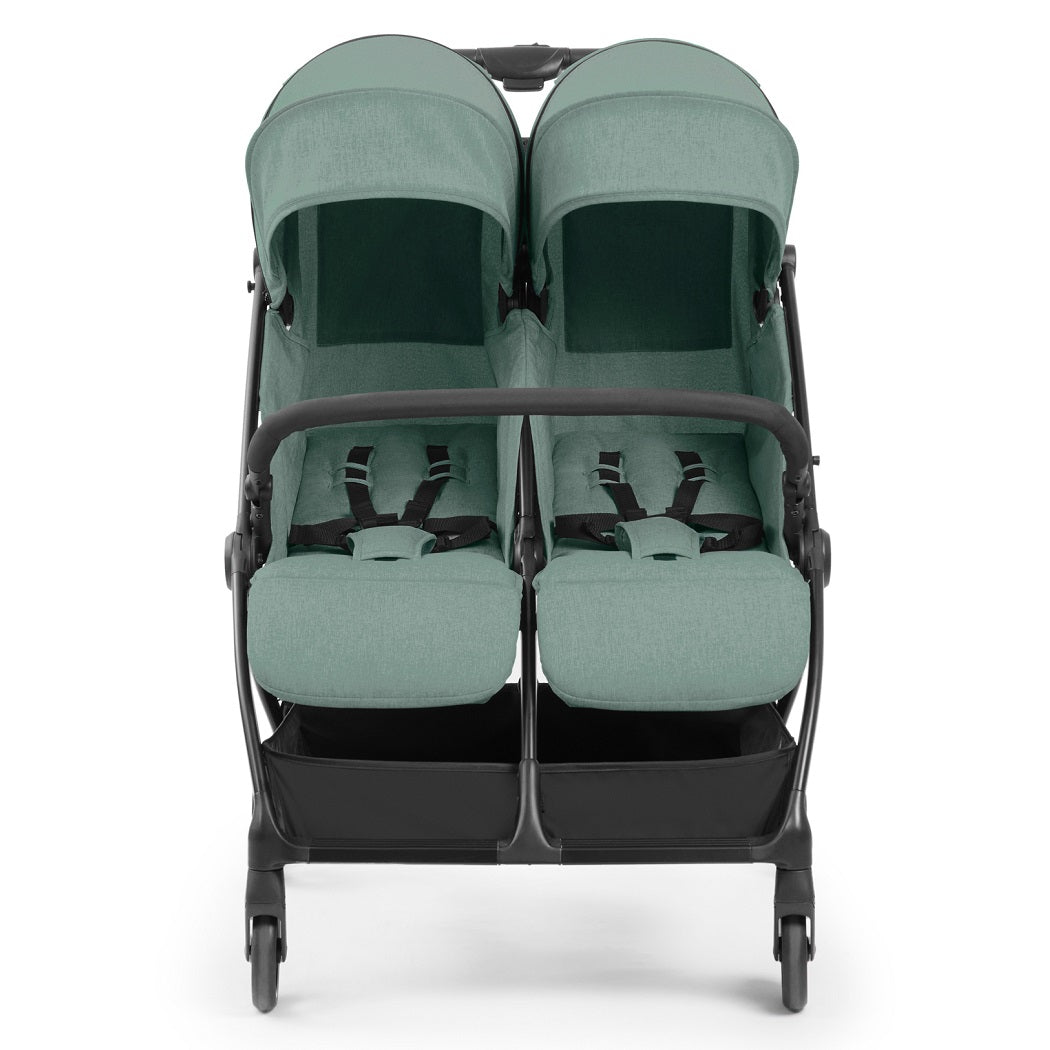 Ickle Bubba Aries Double Auto-Fold Stroller - Sage Green - front view